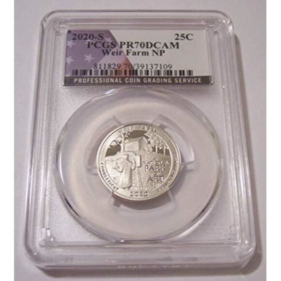 2020 S Clad Weir Farm NP Quarter Proof PR70 DCAM PCGS Flag Label - Picture 1 of 2